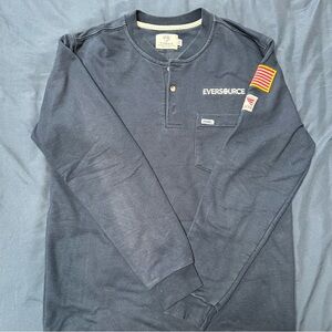 Eversource Men's Navy Long Sleeve Henley FR